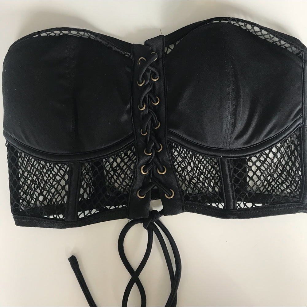 Bralette crop top shirt black Urban Outfitters